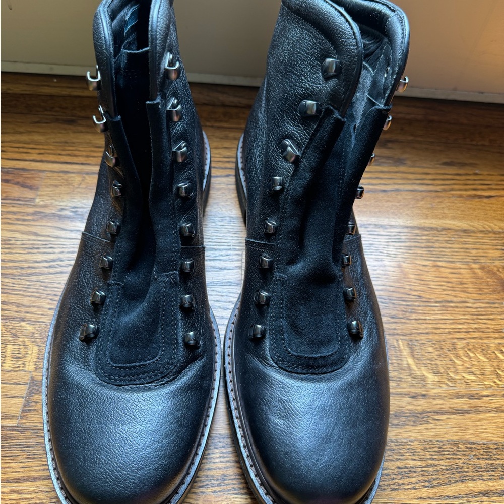Cole Haan Black Leather Boots Tactical Style